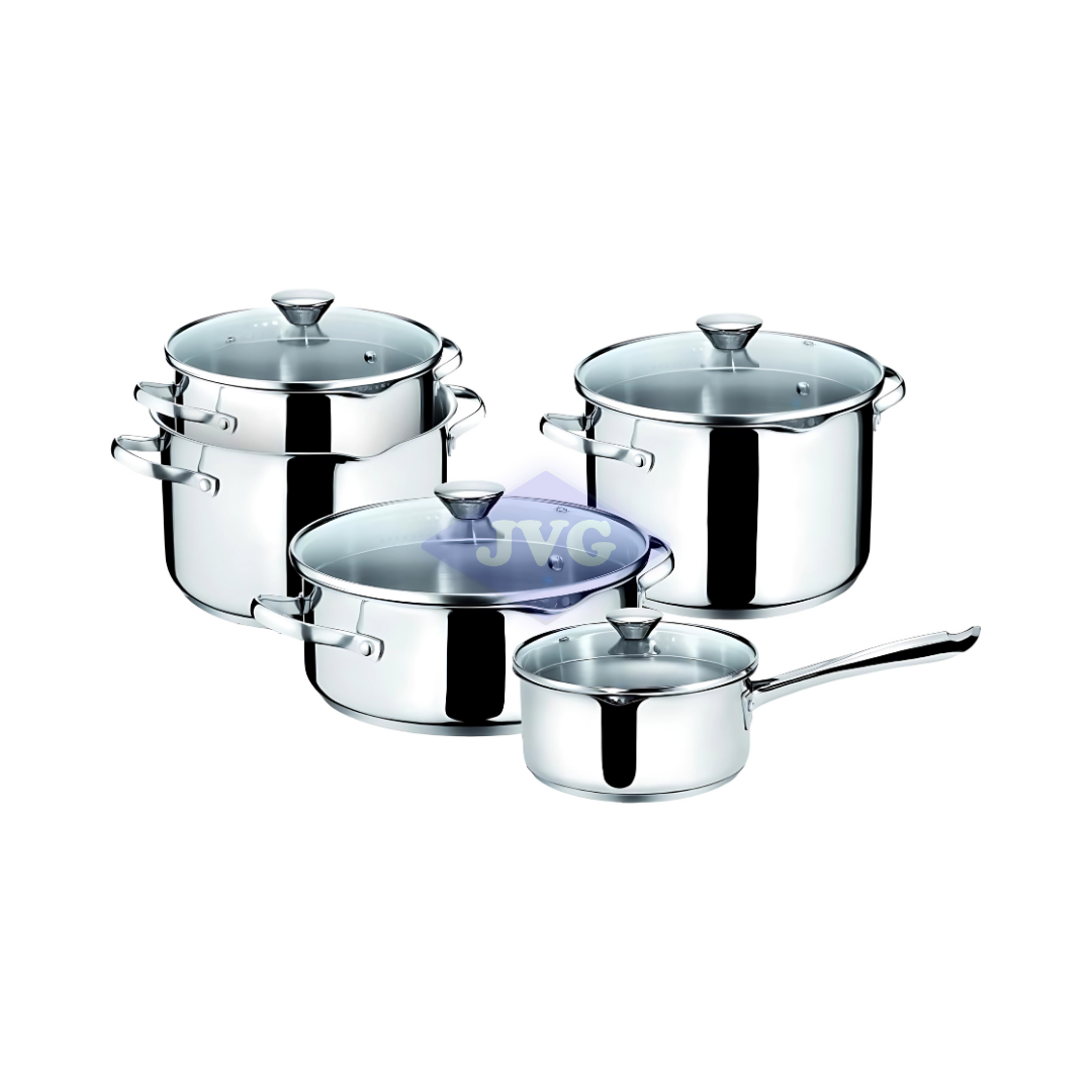 JUEGO DE OLLAS LAGOSTINA 9 PIEZAS SMART ACERO INOXIDABLE 18/10 (16600009) - 16600009