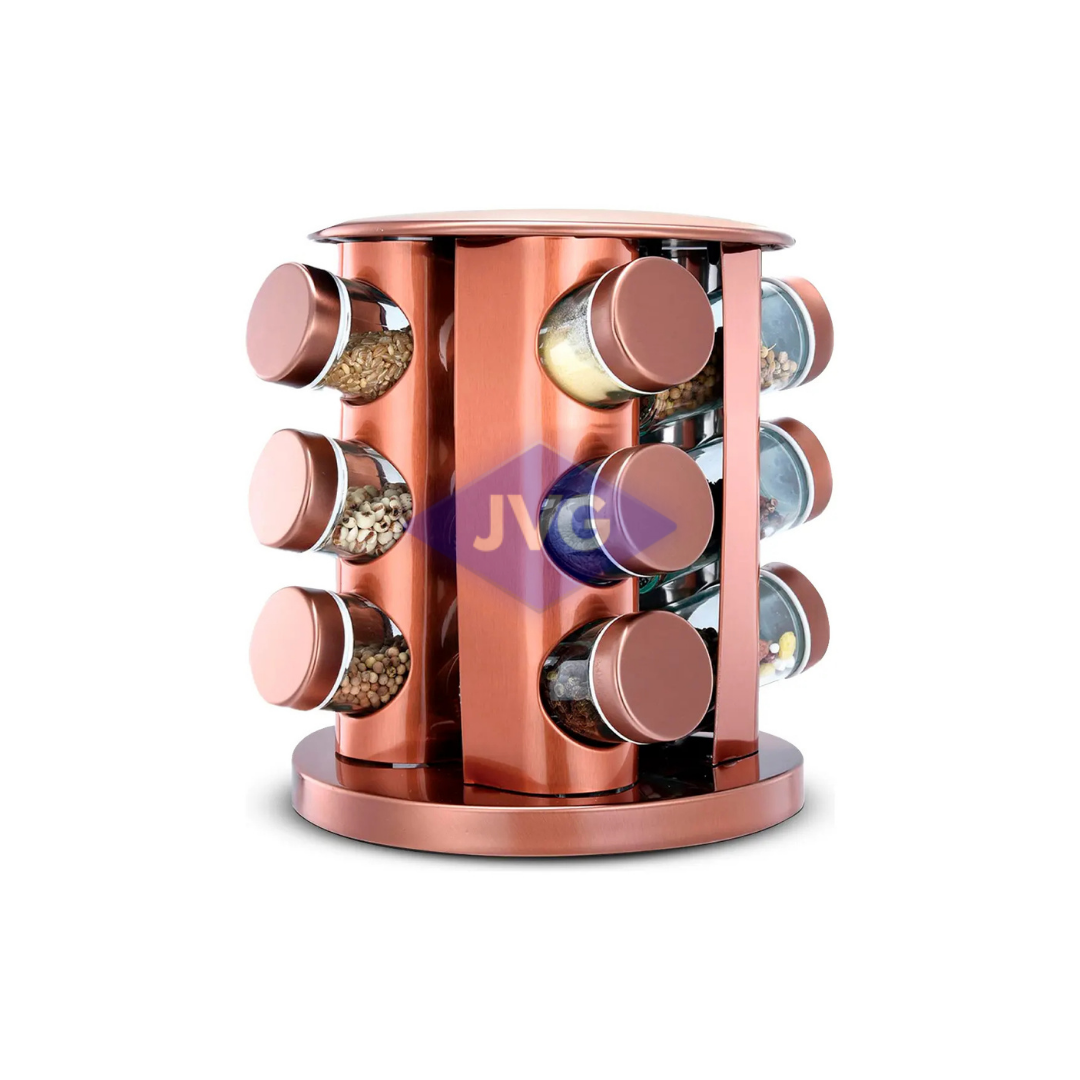 SET DE CONDIMENTEROS SUJOYA 12 PIEZAS CON BASE GIRATORIA - 25202