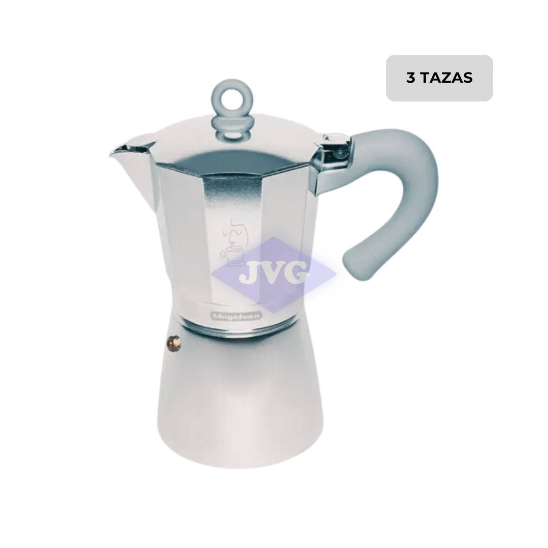 CAFETERA ITALIANA MAGEFESA PAOLO 3 TAZAS PLATEADA - 26350