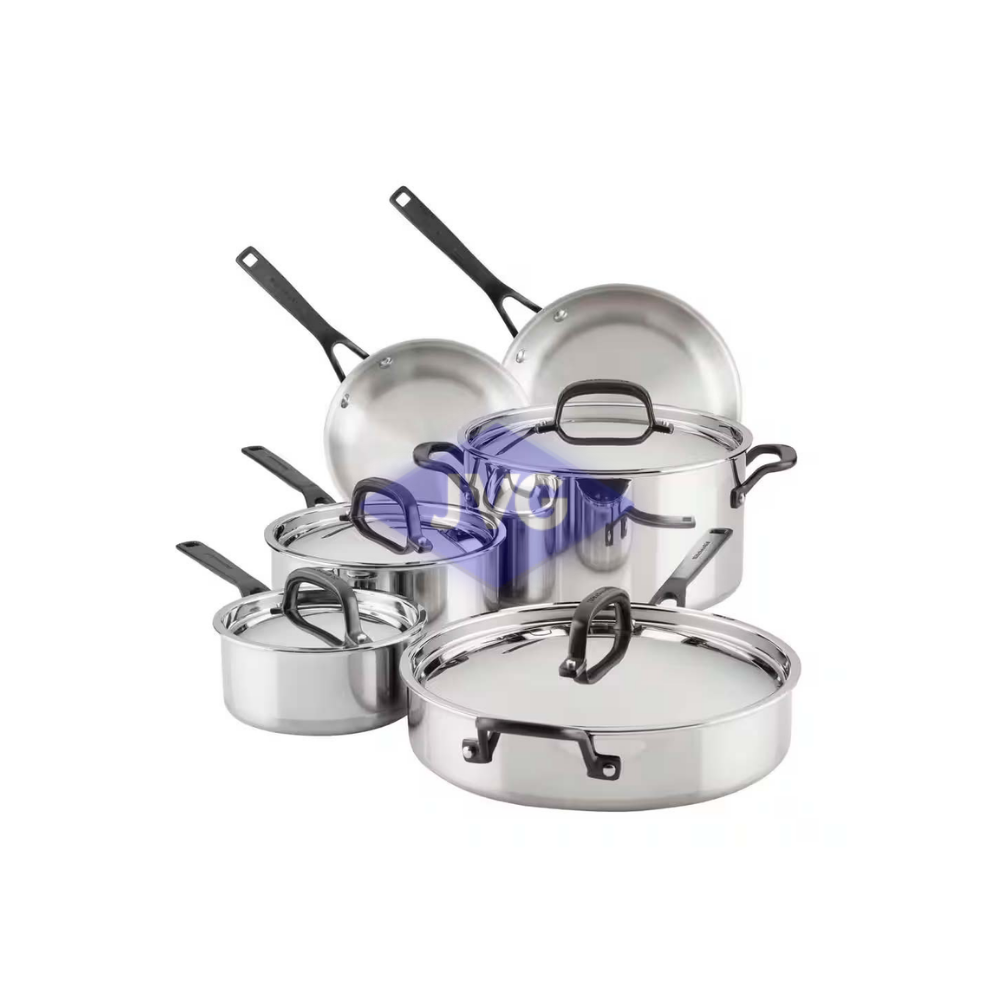 JUEGO DE OLLAS Y SARTENES KITCHENAID 10 PIEZAS 5 CAPAS ACERO - 30001