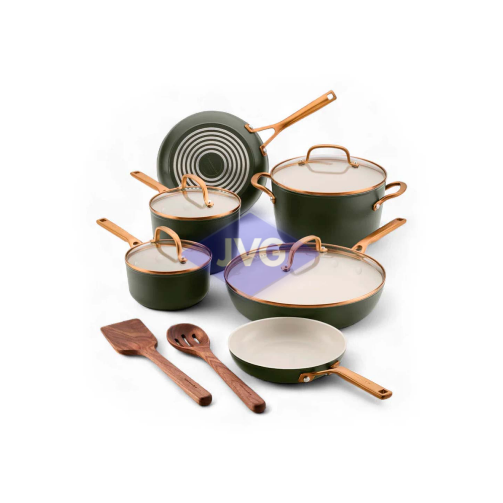 JUEGO DE OLLAS Y SARTENES KITCHENAID 12 PIEZAS INDUCCIÓN ANODIZADO EVERGREEN - 84470