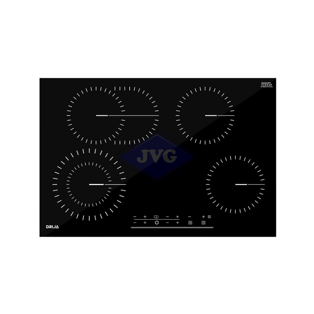TOPE ELÉCTRICO DRIJA 4 QUEMADORES 76 CM VITROCERÁMICO NEGRO