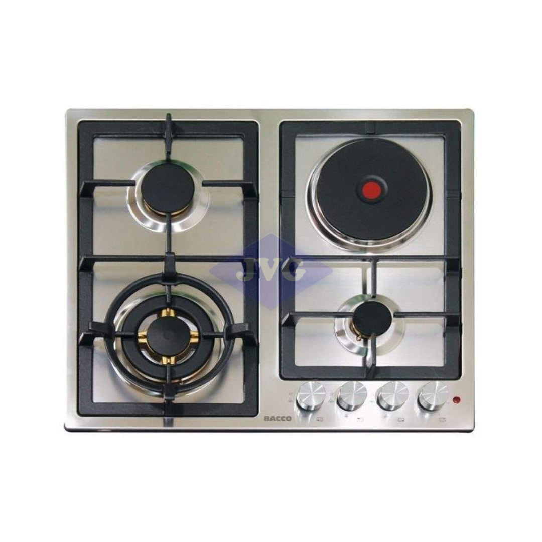 TOPE BACCO ELÉCTRICO Y GAS 60CM 4 HORNILLAS - BTCGDS60S