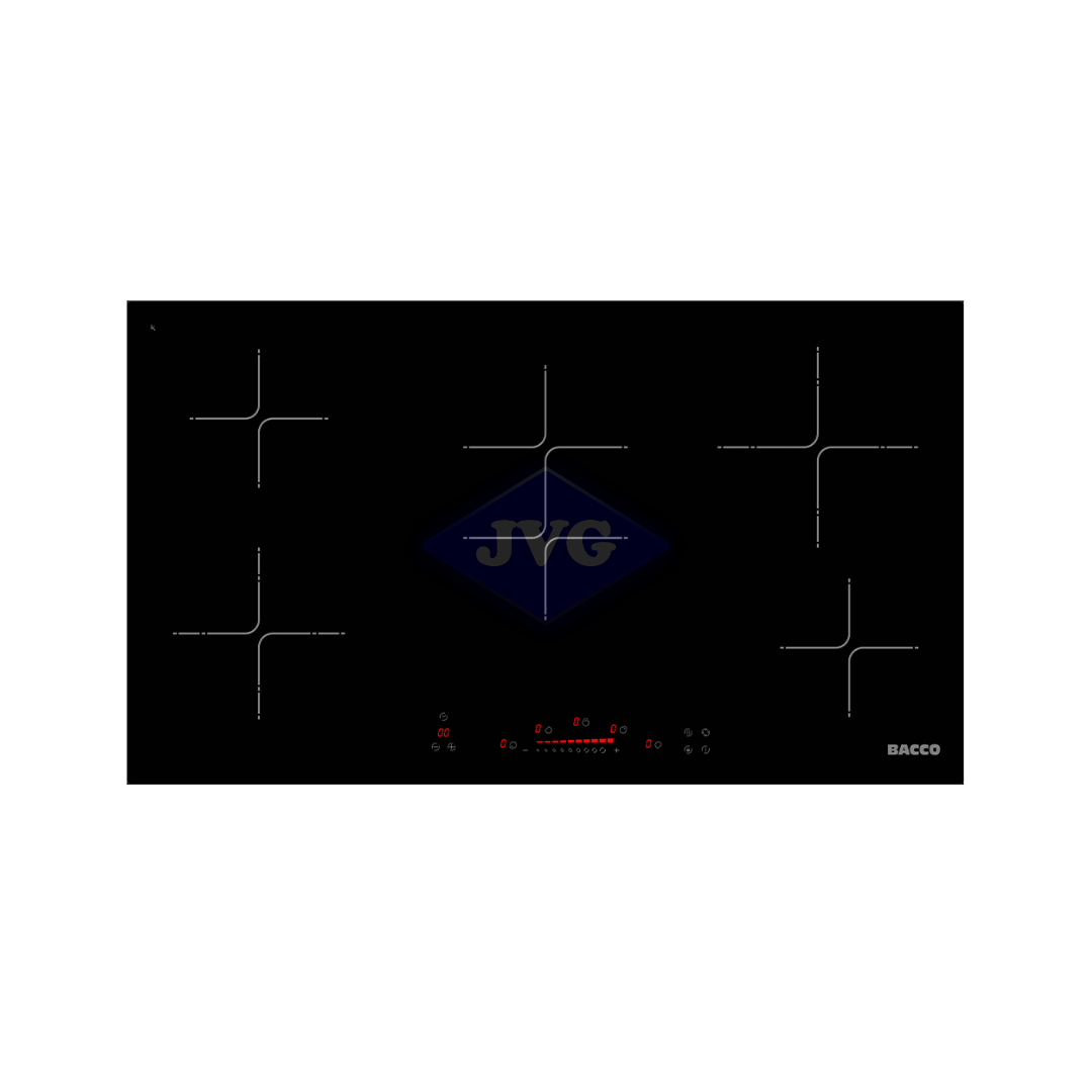 TOPE ELÉCTRICO BACCO VITROCERÁMICA DIGITAL 5 HORNILLAS NEGRO 90CM - BTCV90DCA