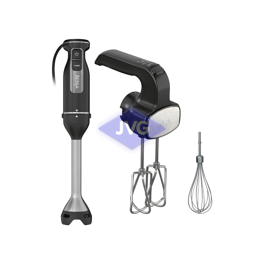 BATIDORA DE INMERSIÓN NINJA 5 VELOC 650W CON ACCESORIOS PLATEADO/NEGRO - CI100