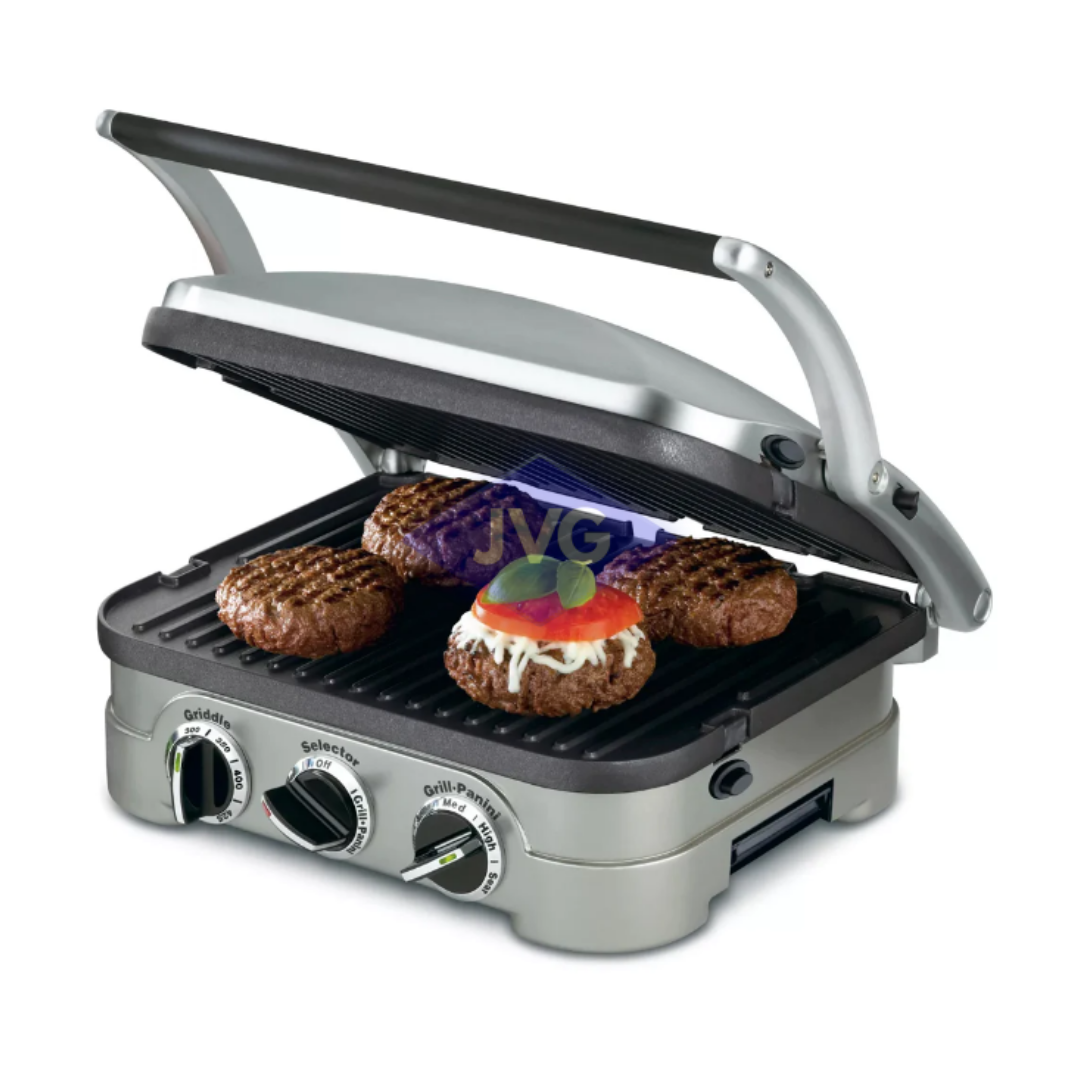 PLANCHA GRILL ELÉCTRICA CUISINART 5 EN 1 PANINI 1.500W ACERO - GR4NP1