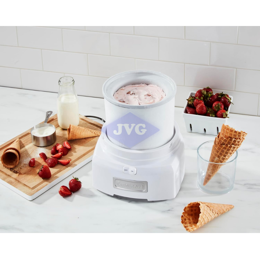 MÁQUINA PARA HELADOS CUISINART COMPACTA 1.5 L BLANCA - ICE21P1