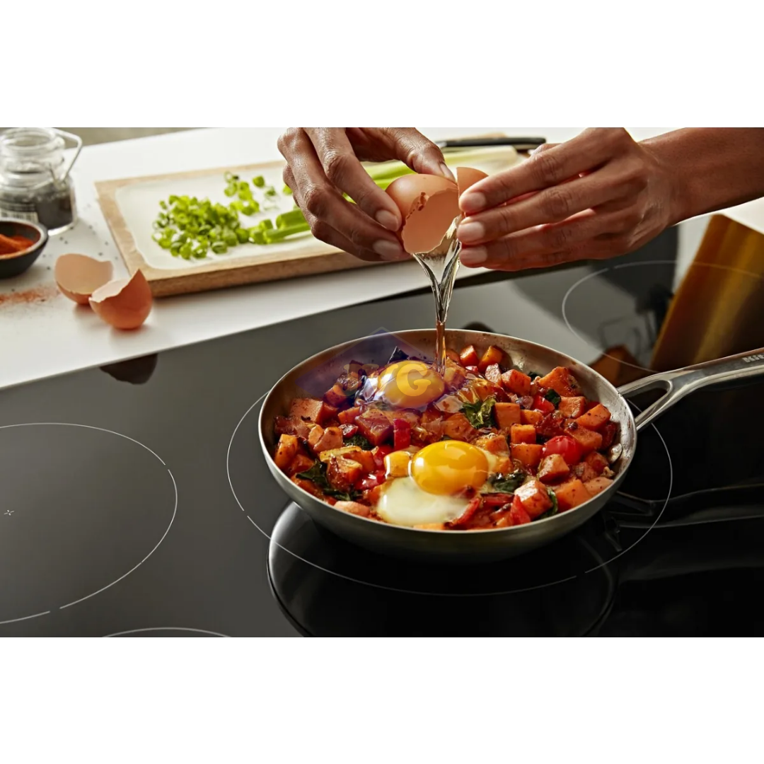 TOPE DE INDUCCIÓN KITCHENAID 76 CM 5 ZONAS VITROCERÁMICA NEGRO