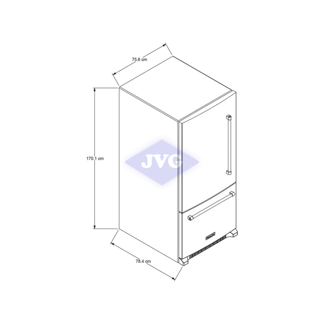 REFRIGERADOR KITCHENAID 19 CU.FT. BOTTOM MOUNT - ACERO INOXIDABLE