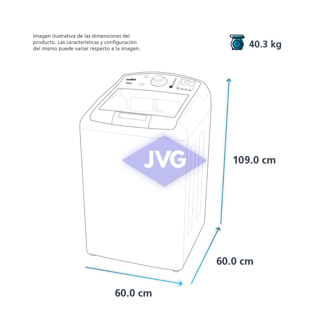 LAVADORA CARGA SUPERIOR MABE 16 KG BLANCO - LMA46102VBAB0