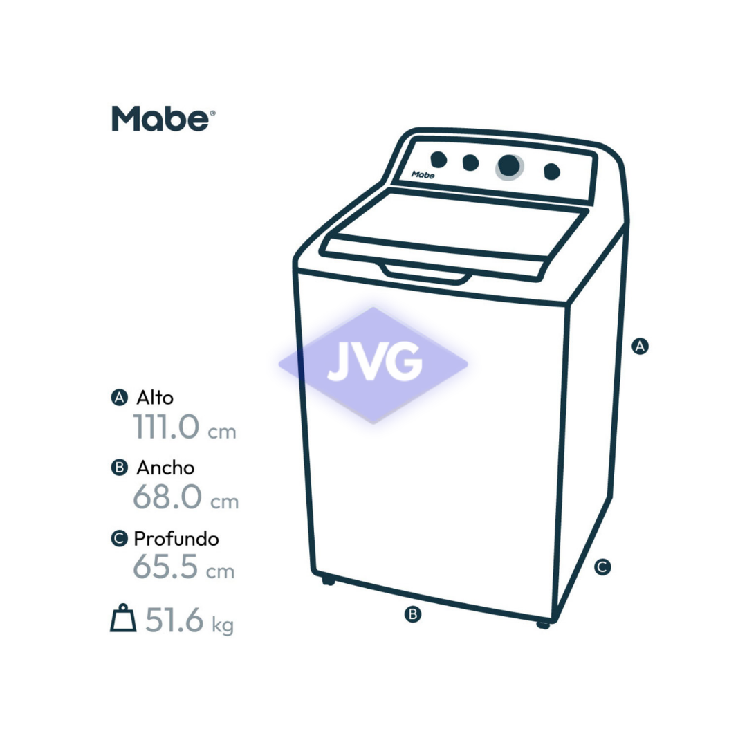 LAVADORA MABE 20 KG CARGA SUPERIOR BLANCA - LMA70214BAB0