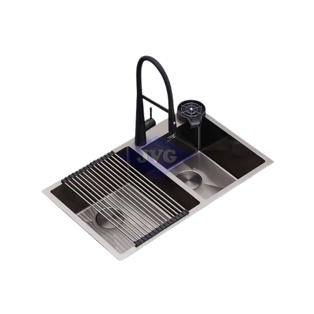 FREGADERO DRIJA 2 TINAS 84X51X22 CM CON KIT ACERO INOXIDABLE - LUCCA84