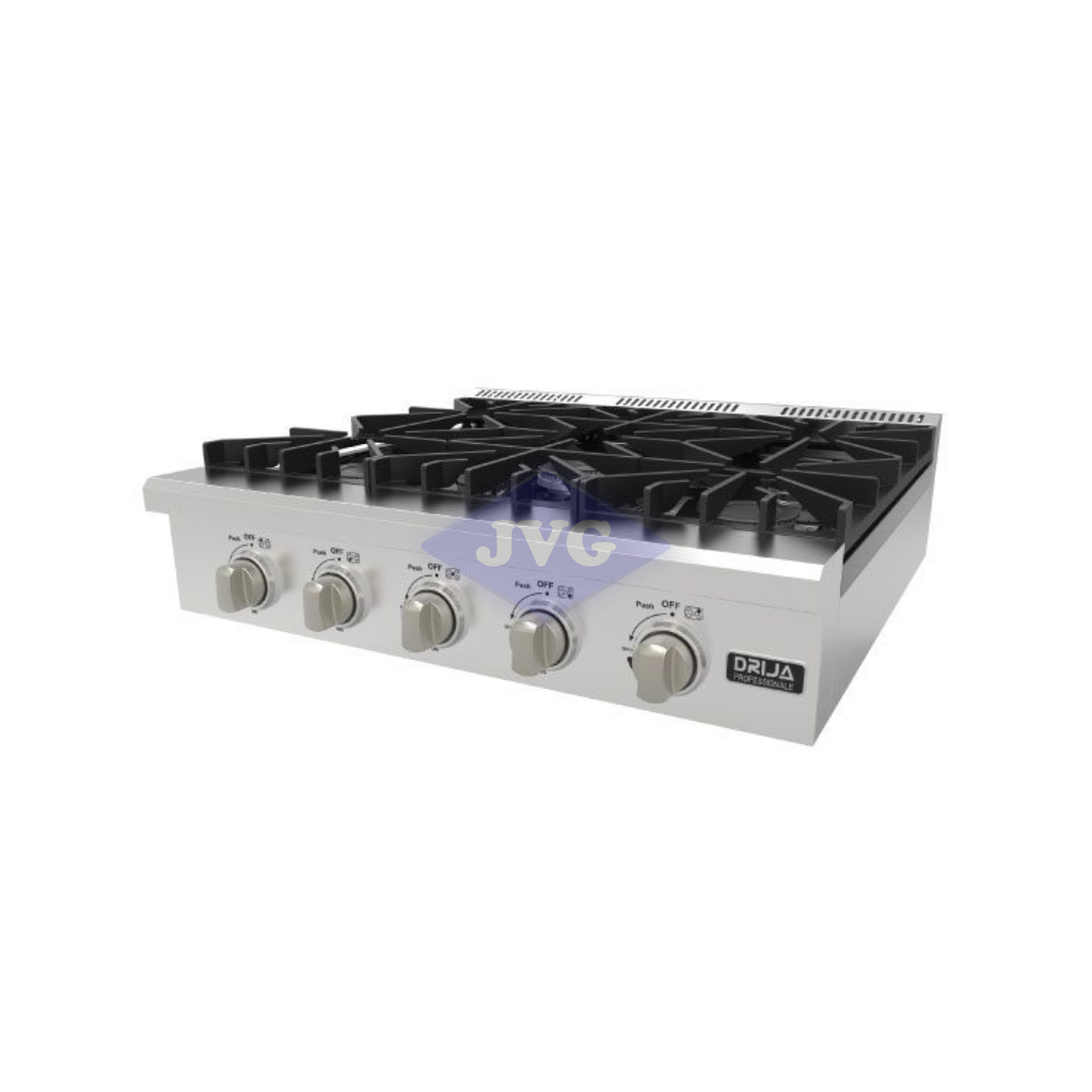 TOPE A GAS DRIJA 5 HORNILLAS ACERO 76CM - POTENZA76