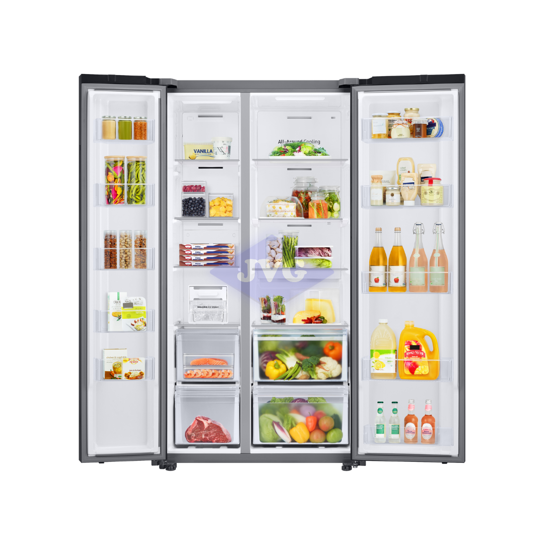 NEVERA SIDE BY SIDE CON DISPENSADOR SAMSUNG ACERO 640 LTS - RS23CB70NA12