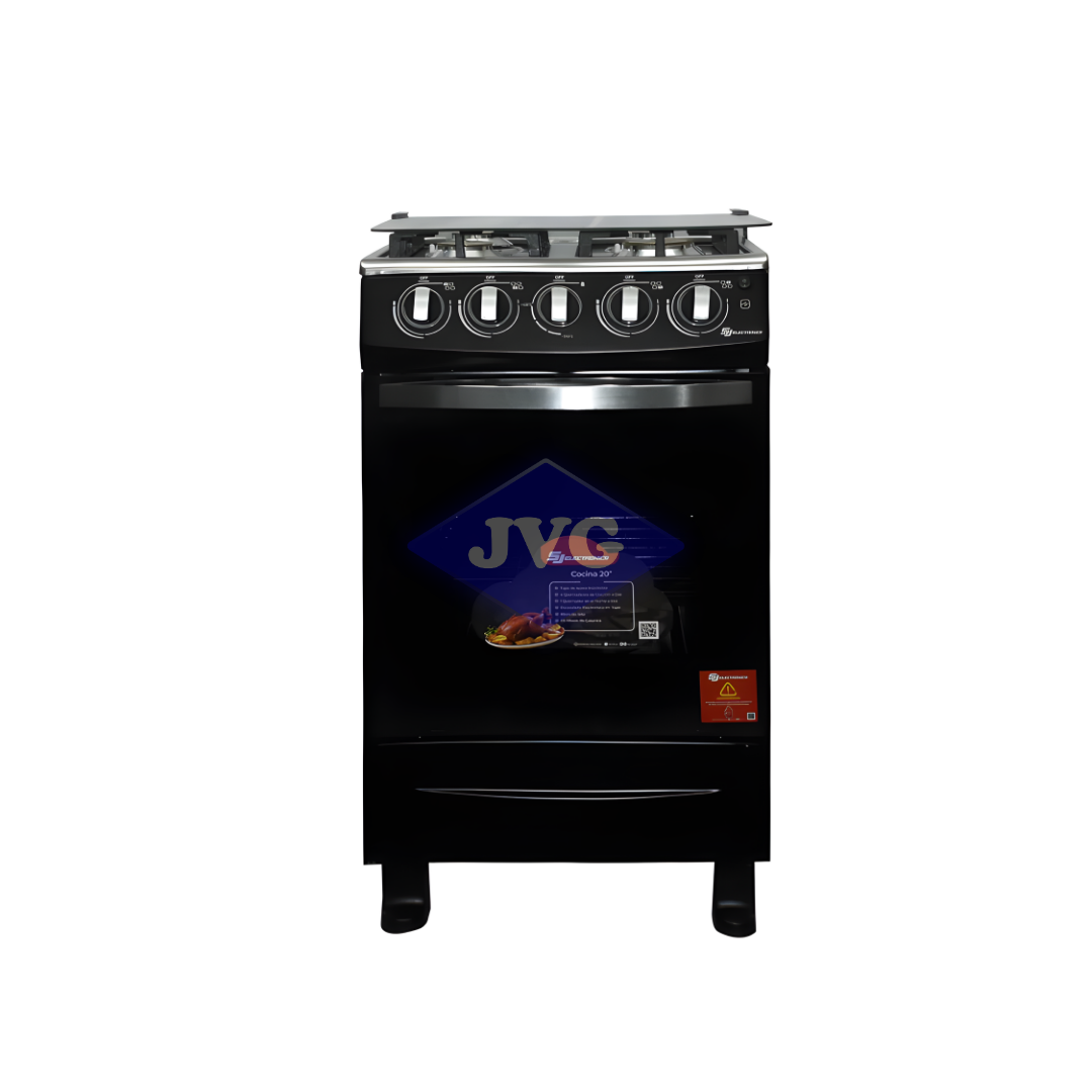 COCINA A GAS SJ ELECTRONICS 20" NEGRO - SJ20N