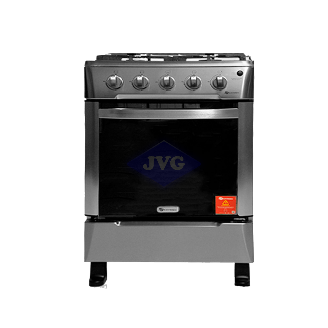 COCINA DE PISO A GAS SJ ELECTRONICS 4 HORNILLAS ACERO - SJ24A4H