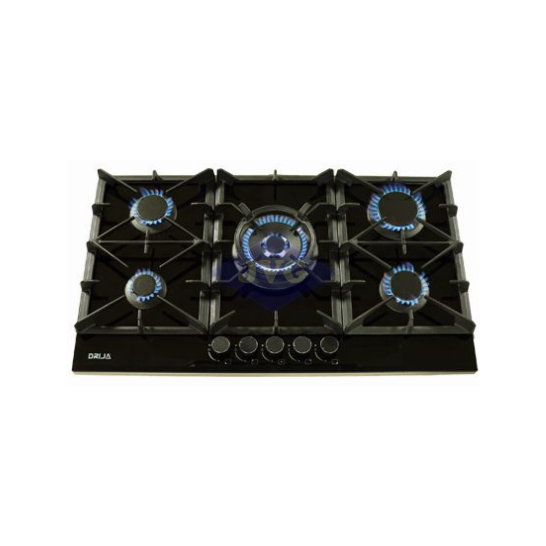 TOPE A GAS DRIJA VITROCERÁMICA 5 HORNILLAS NEGRO 76CM - TOSCANA76