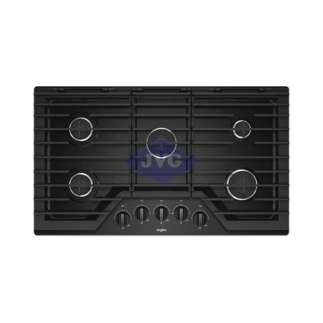 TOPE A GAS WHIRLPOOL 5 QUEMADORES 90 CM NEGRO - WCG55US6HB
