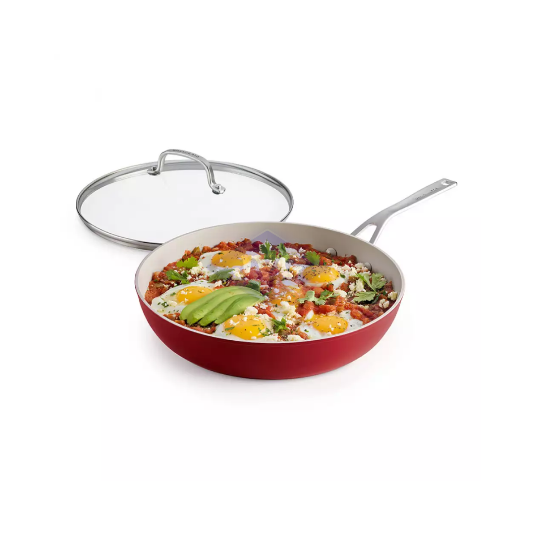 SARTÉN KITCHENAID 31 CM CERÁMICO ANODIZADO ROJO - 12723