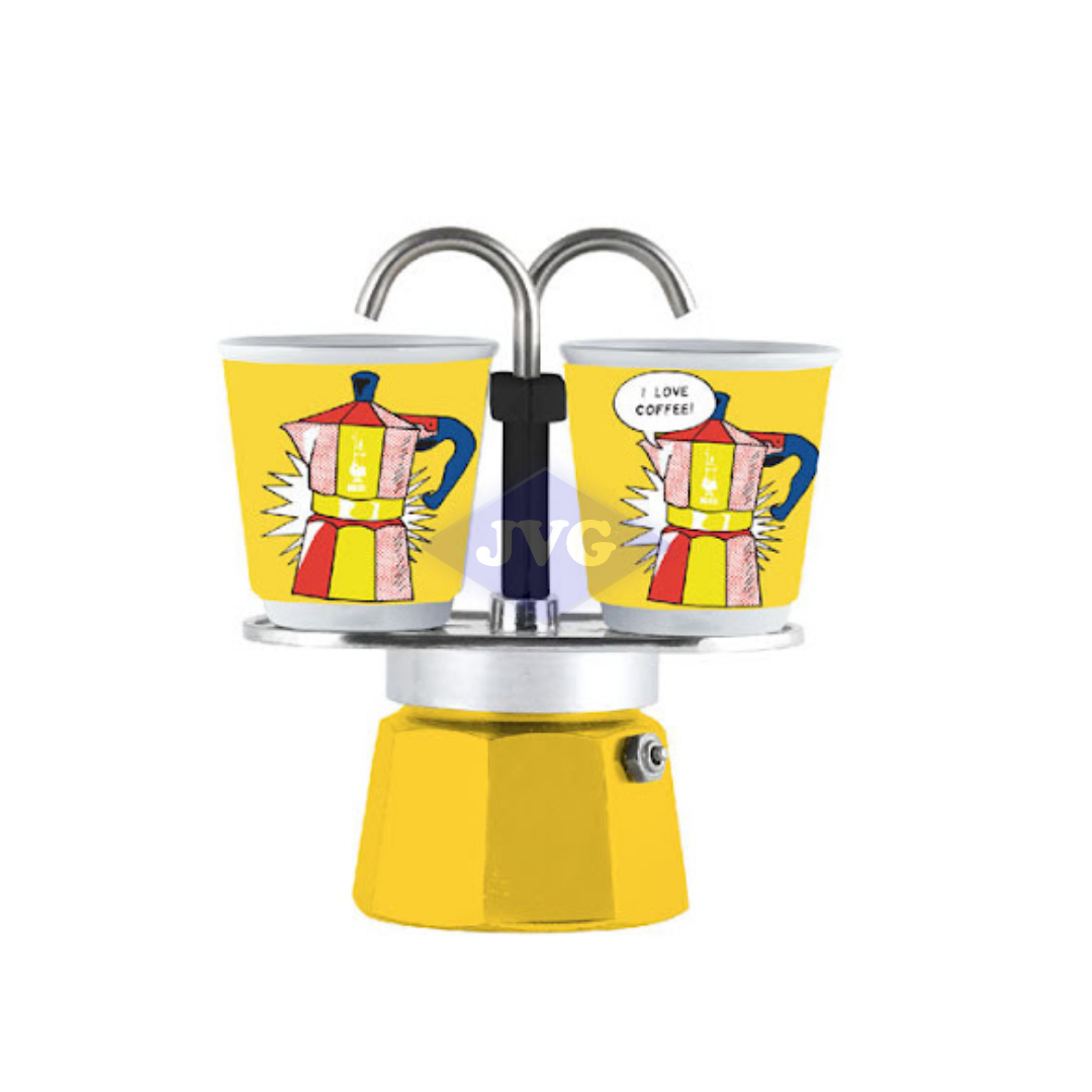 CAFETERA BIALETTI MINI CON TACITAS – 2 TAZAS - AMARILLO