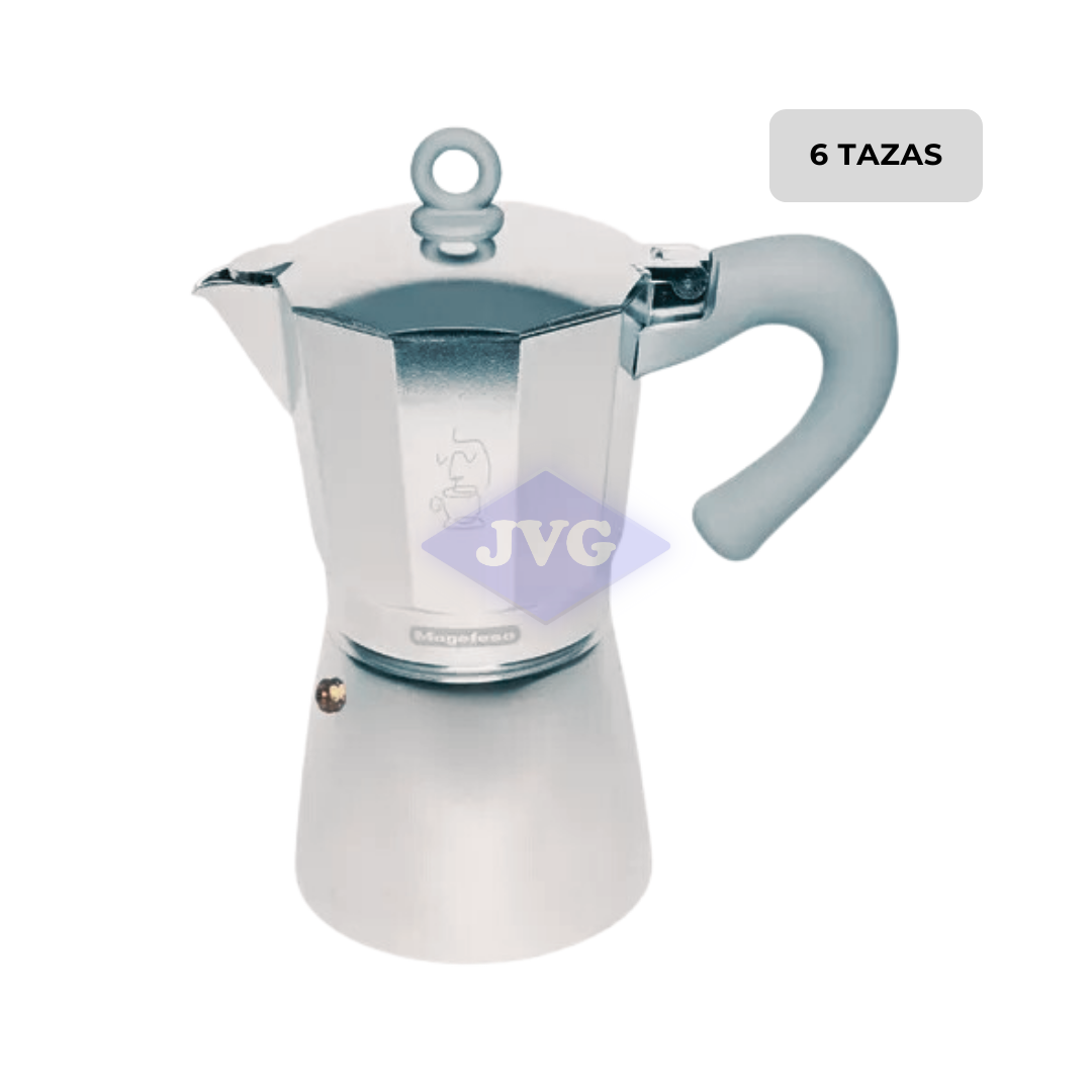 CAFETERA ITALIANA MAGEFESA PAOLO 6 TAZAS PLATEADA - 26351