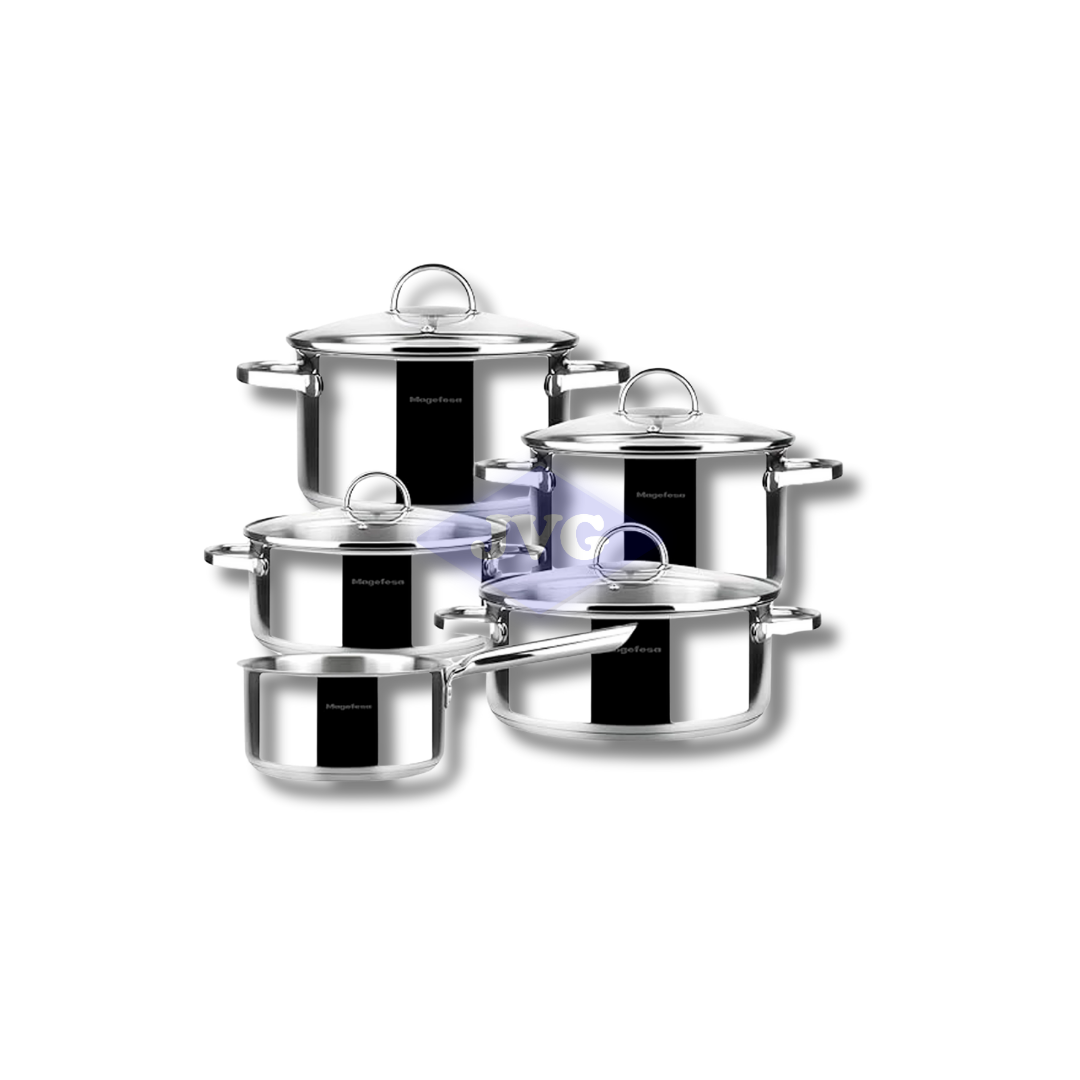 JUEGO DE OLLAS MAGEFESA 9 PIEZAS MAG ACERO - 41500