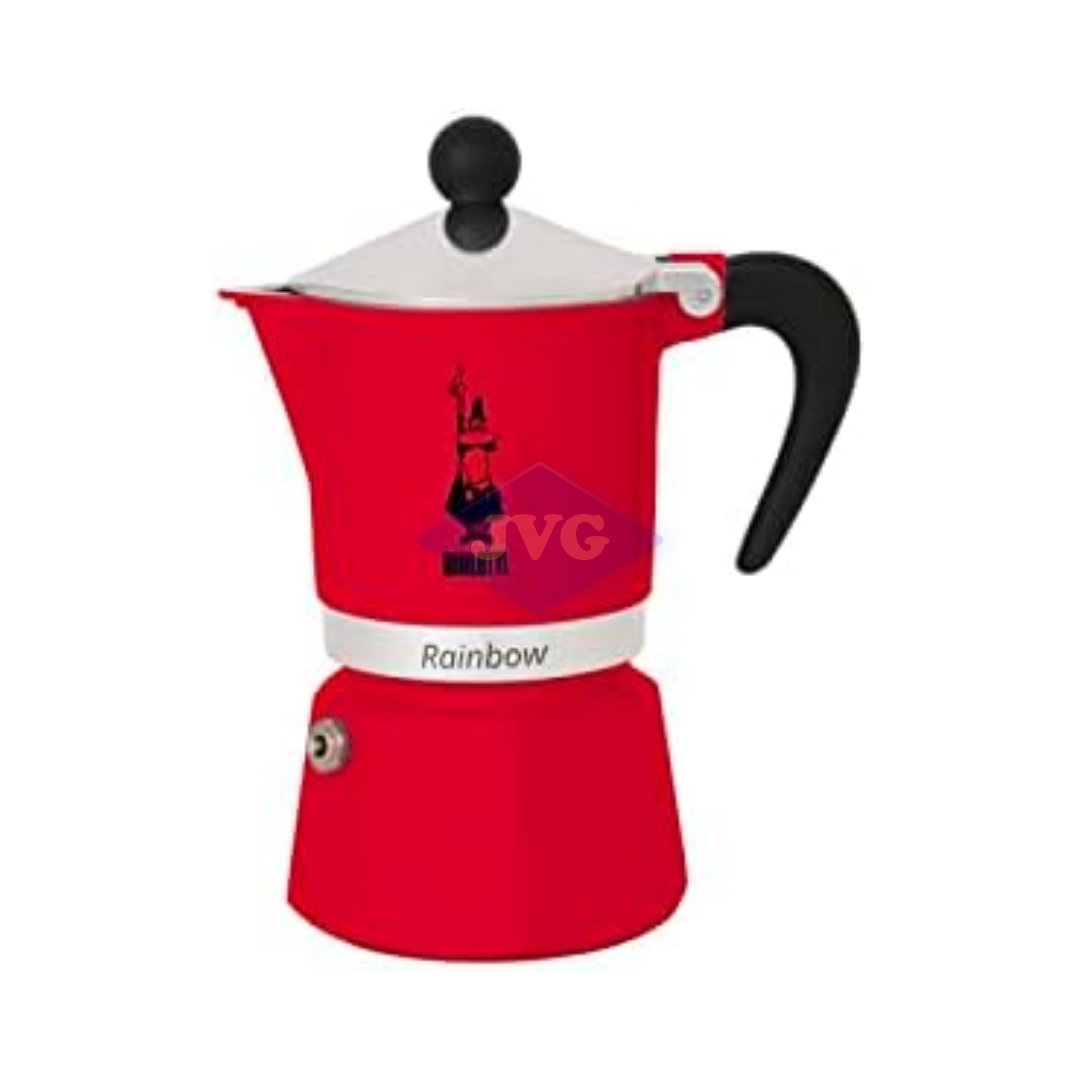 CAFETERA BIALETTI RAINBOW – 3 TAZAS - ROJO