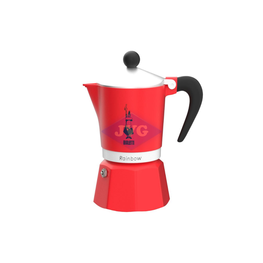 CAFETERA BIALETTI 6 TAZAS RAINBOW - ROJO