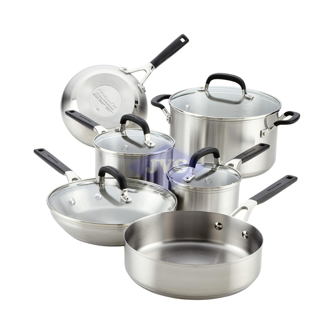 JUEGO DE OLLAS Y SARTENES KITCHENAID 10 PIEZAS INDUCCIÓN - 71017