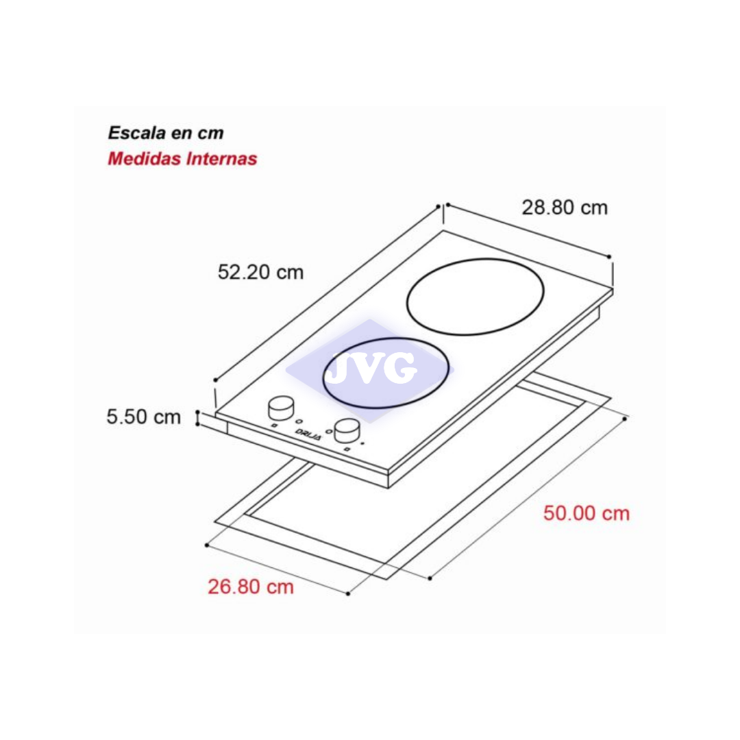TOPE ELÉCTRICO DRIJA 4 QUEMADORES 60 CM VITROCERÁMICO NEGRO - BARI60ELECT