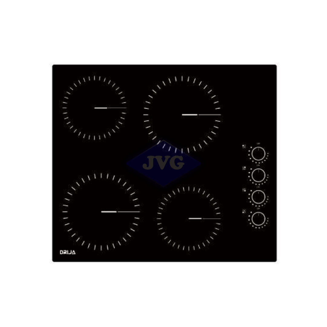 TOPE ELÉCTRICO DRIJA 4 QUEMADORES 60 CM VITROCERÁMICO NEGRO - BARI60ELECT