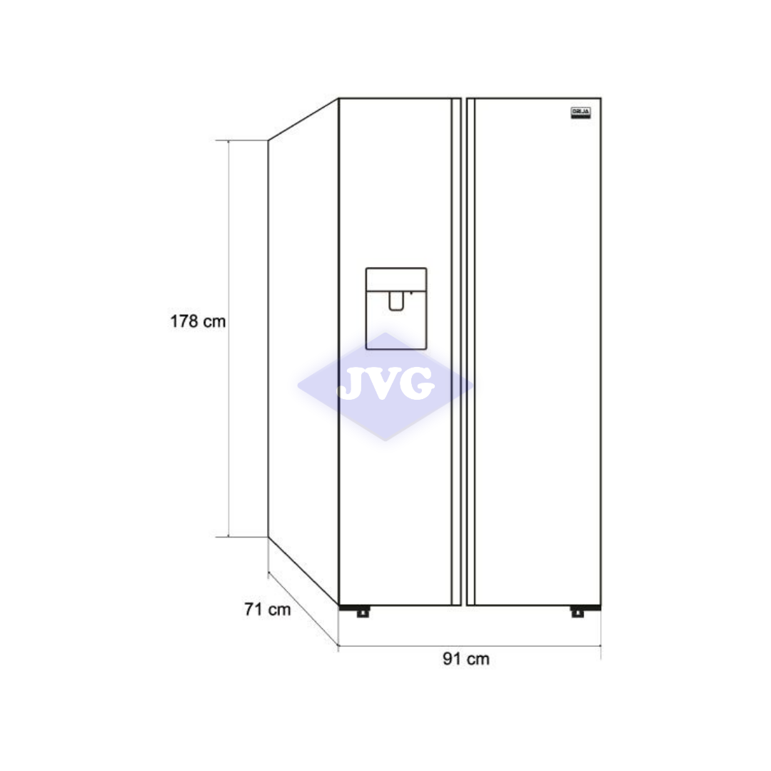 NEVERA SIDE BY SIDE DRIJA 20 CU.FT. C/DISPENSADOR PUERTA TIPO ESPEJO - BLACK20CFAH