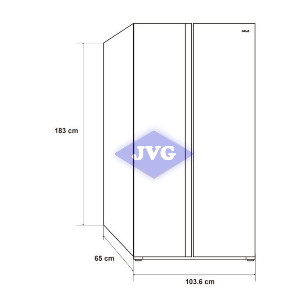 NEVERA SIDE BY SIDE DRIJA 23 CU.FT. PUERTAS ESPEJO NEGRO - BLACK23