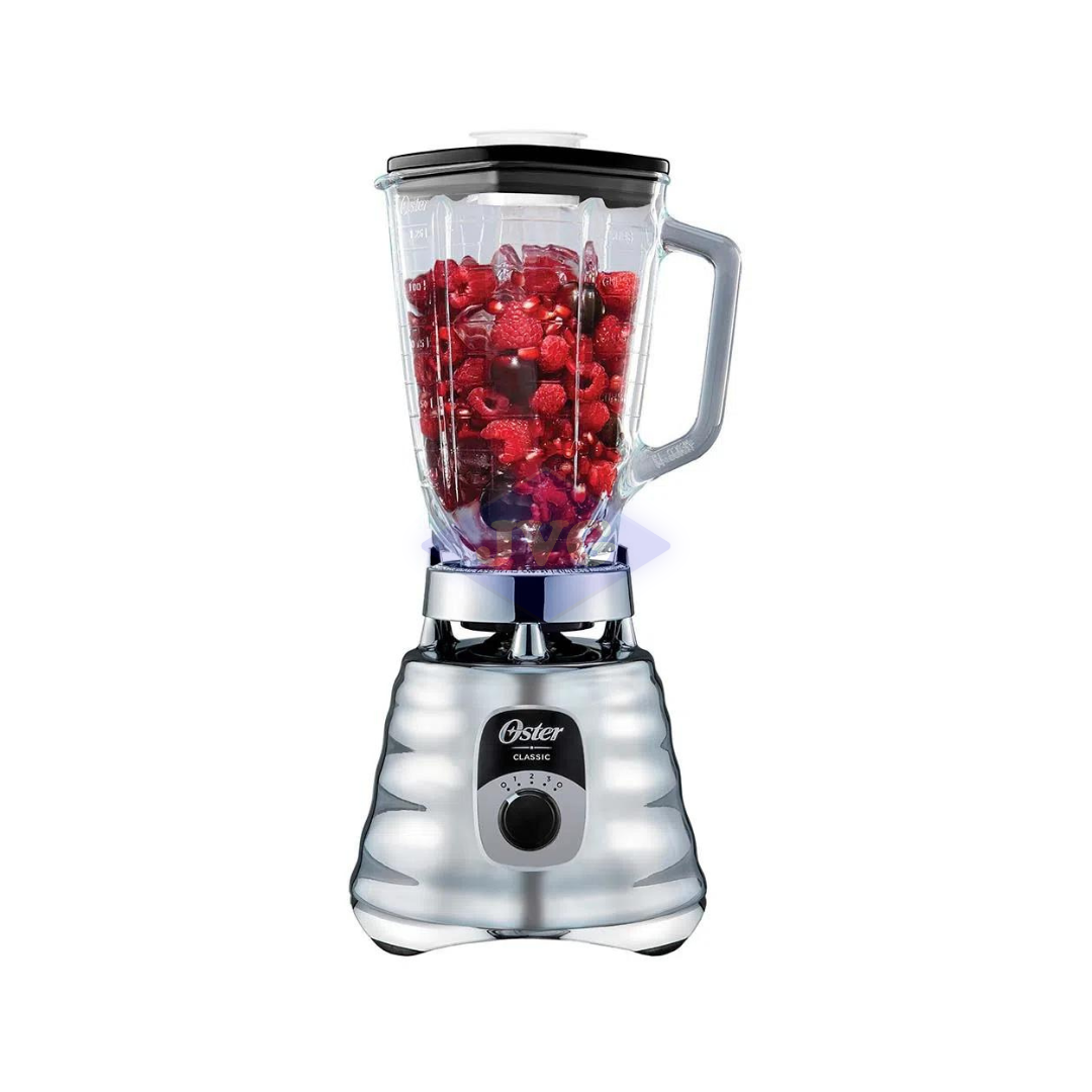 LICUADORA OSTER VASO DE VIDRIO 1.25L 3 VELOCIDADES CROMADO 700W - BLST4655