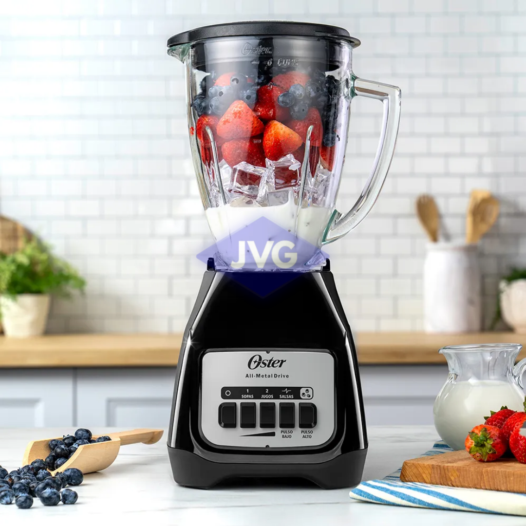 LICUADORA OSTER 2 VELOCIDADES+PULSO 800W VASO DE VIDRIO CON BOTONES NEGRO - BLSTKAGBPB