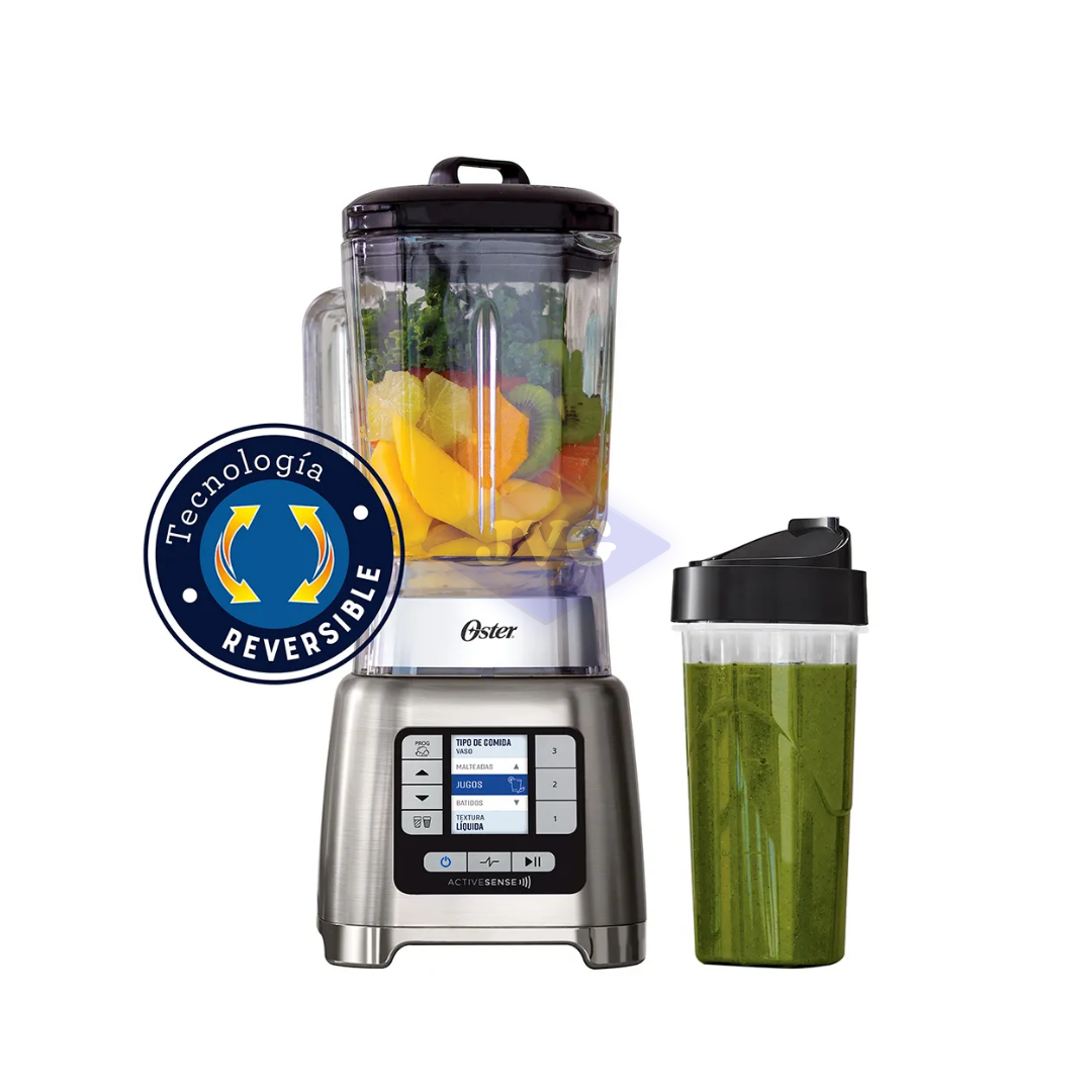 LICUADORA OSTER ACTIVESENSE 3 VELOCIDADES 1500W CON VASO DE VIDRIO Y Blend-N-Go - BLSTTDGNBG