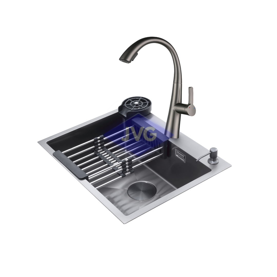 FREGADERO DRIJA 1T 61X50X22 CM CON KIT NEGRO - BOLONIA61BLACK
