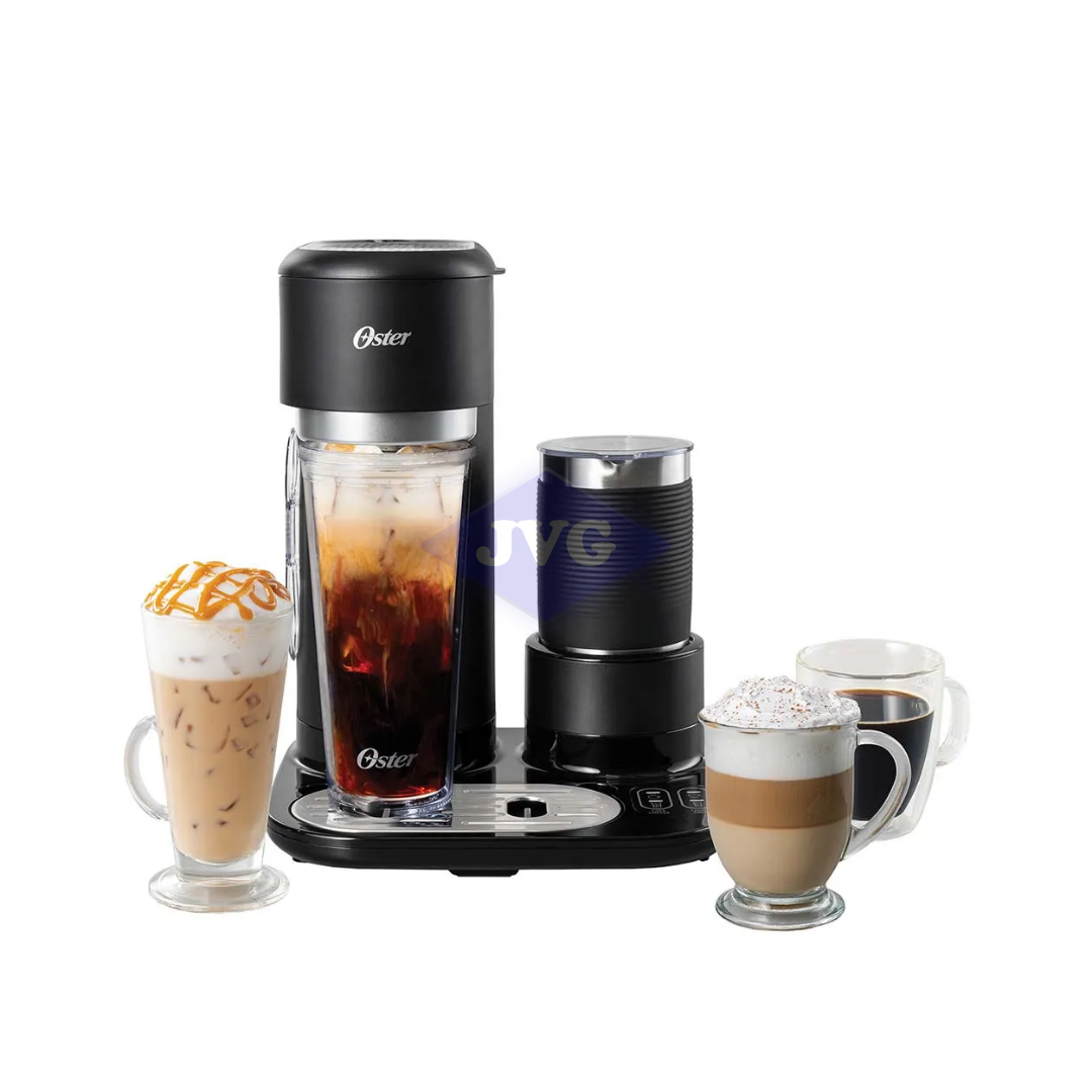 CAFETERA ELÉCTRICA OSTER 2 TAZAS LATTE 4 EN 1 CON ESPUMADOR - NEGRO (BVSTDC028)