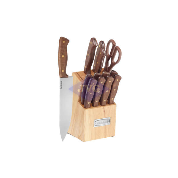 SET DE CUCHILLOS CUISINART B/MADERA 14 PZAS