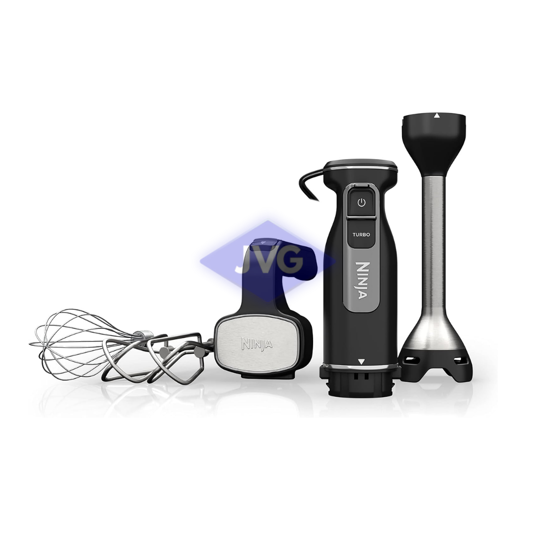 BATIDORA DE INMERSIÓN NINJA 5 VELOC 650W CON ACCESORIOS PLATEADO/NEGRO - CI100