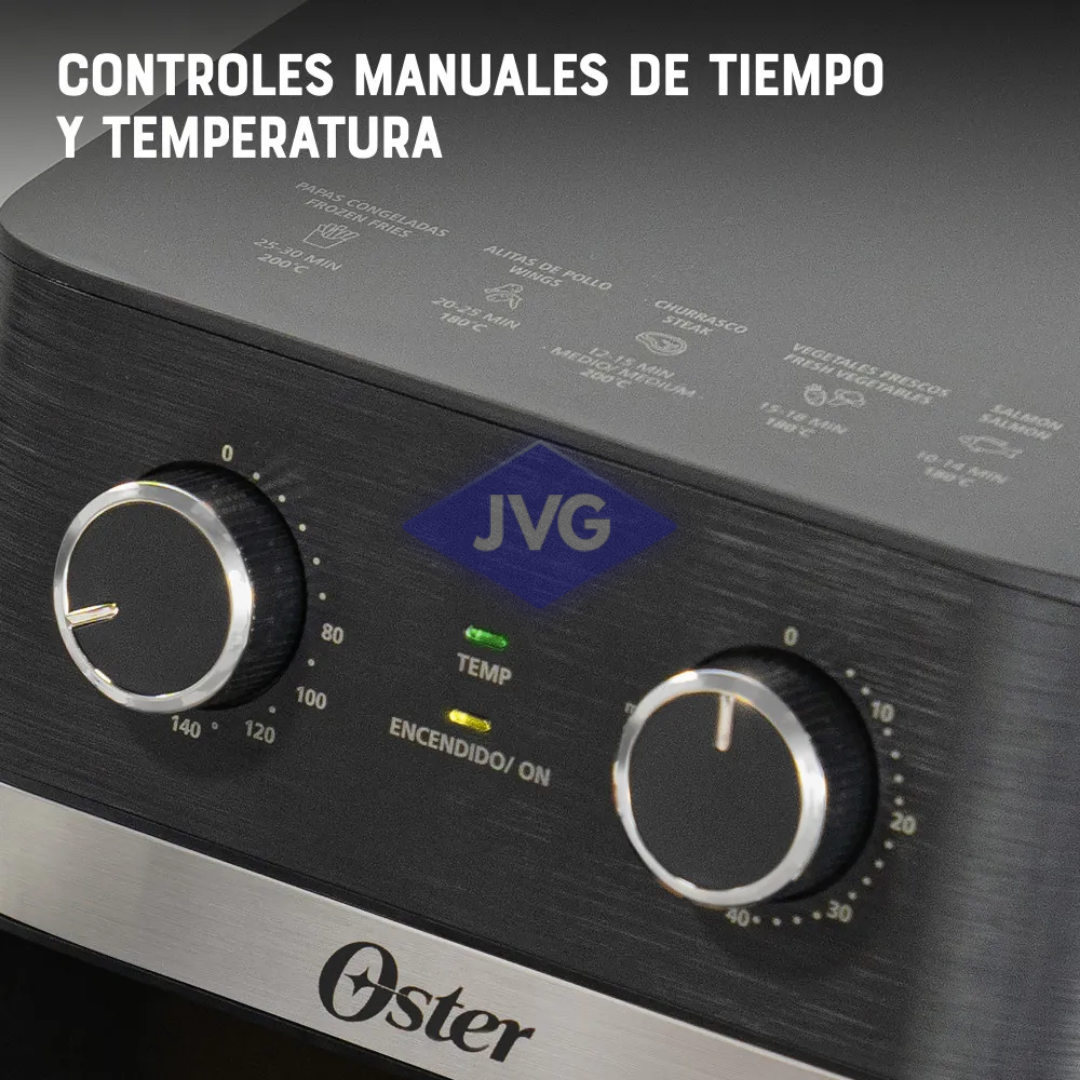 FREIDORA DE AIRE OSTER 6 LTS 1.700W DUAL FORCE CON VENTANA NEGRO - CKSTAF60WMDF