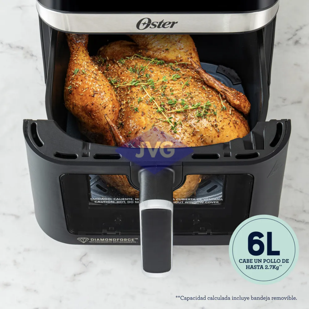 FREIDORA DE AIRE OSTER 6 LTS 1.700W DUAL FORCE CON VENTANA NEGRO - CKSTAF60WMDF