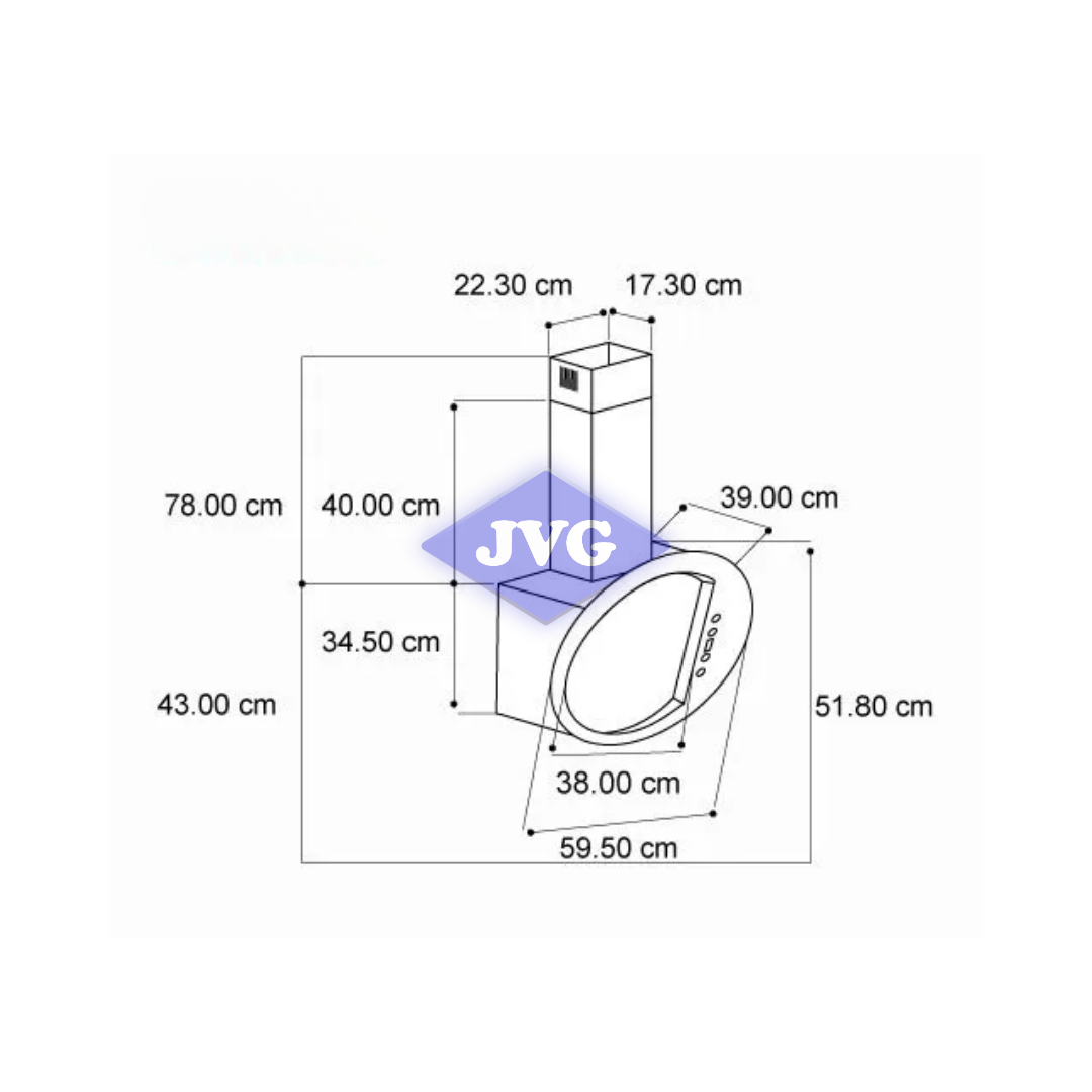 CAMPANA DRIJA DE PARED ACERO 60CM - ECLIPSE