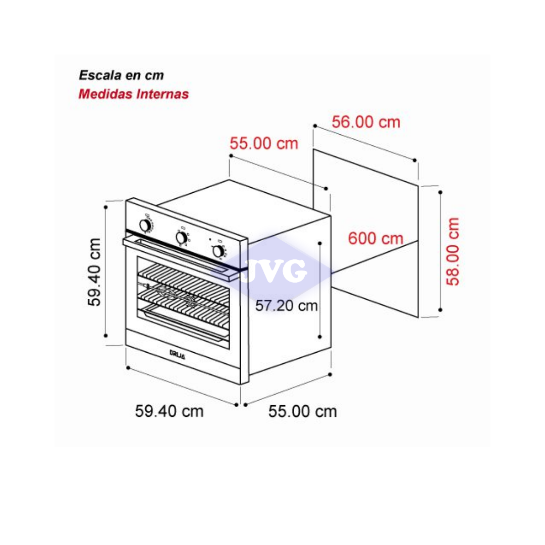 HORNO ELÉCTRICO DRIJA 24" MANUAL ACERO - EUROPA60ELECT