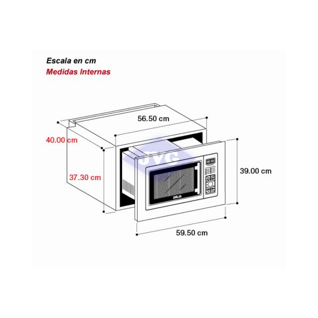 MICROONDAS DRIJA 0.9 CU.FT. PARA EMPOTRAR FLORENCIA NEGRO