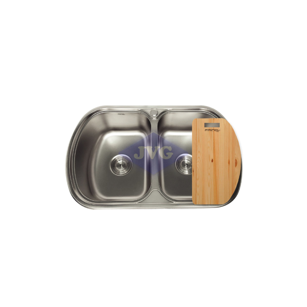 FREGADERO FRINOX 2 TINAS 77X49X21 CM ACERO INOXIDABLE - FRD77492