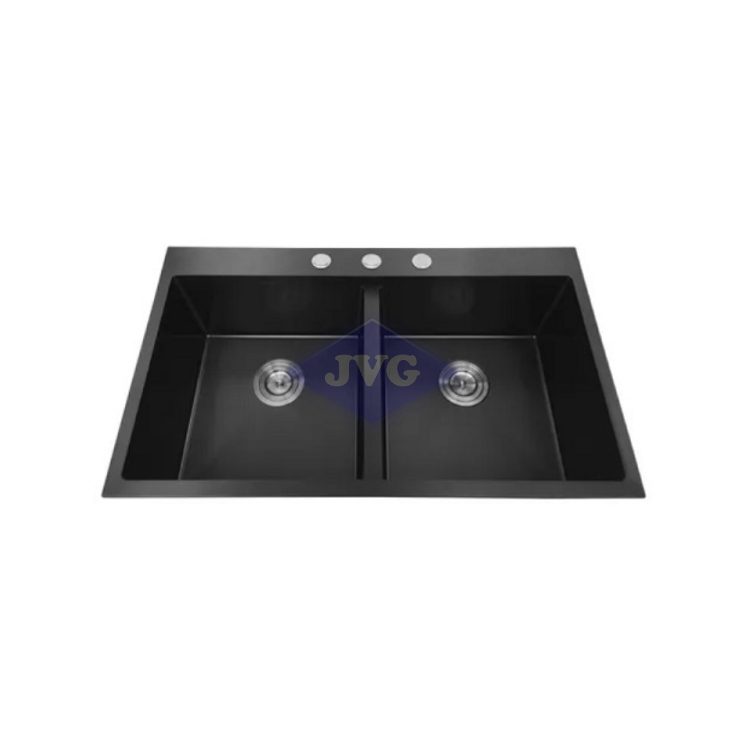 FREGADERO FRINOX 2 TINAS 84X50X23 CM NEGRO - FRPS84502BLACK