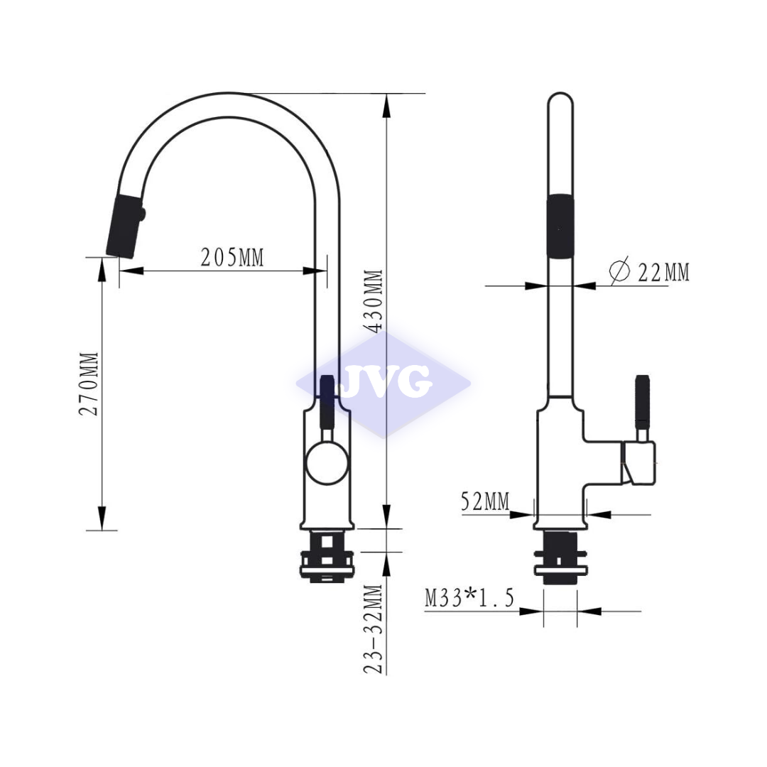 GRIFERIA PARA FREGADERO EUROPA MONOMANDO C015 NEGRO Y DORADO - GRICOC015CAGLIARIDO