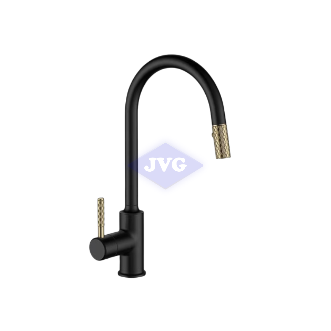 GRIFERIA PARA FREGADERO EUROPA MONOMANDO C015 NEGRO Y DORADO - GRICOC015CAGLIARIDO