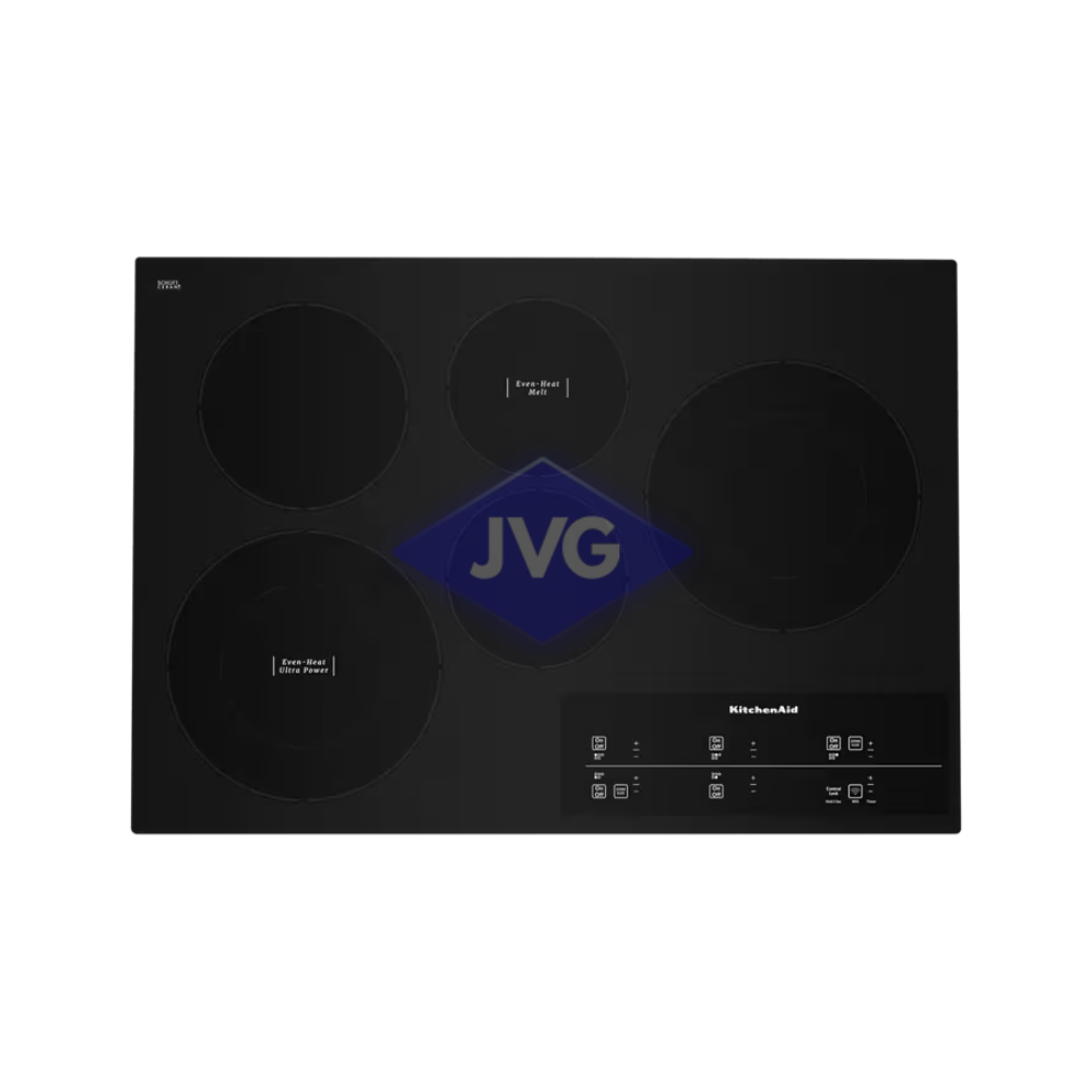 TOPE ELÉCTRICO KITCHENAID 5 QUEMADORES 76 CM VITROCERÁMICO DIGITAL NEGRO - KCES950KBL